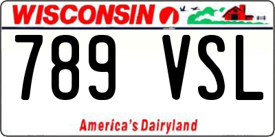 WI license plate 789VSL