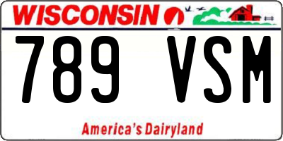 WI license plate 789VSM