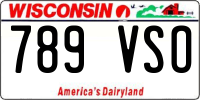 WI license plate 789VSO