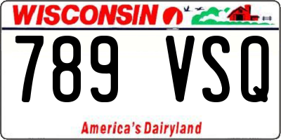 WI license plate 789VSQ