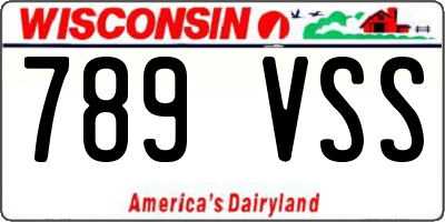 WI license plate 789VSS