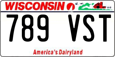 WI license plate 789VST