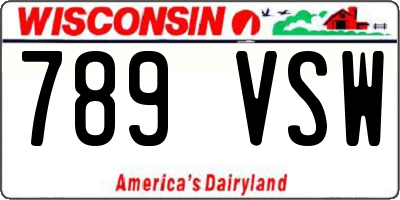 WI license plate 789VSW