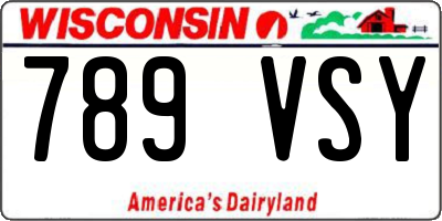WI license plate 789VSY