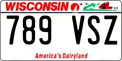 WI license plate 789VSZ