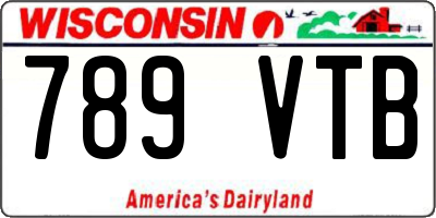 WI license plate 789VTB