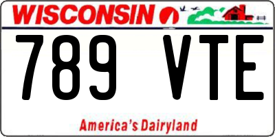 WI license plate 789VTE