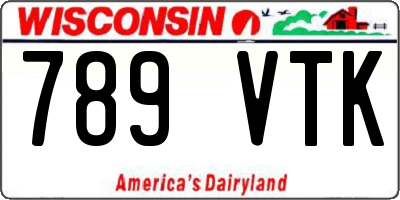 WI license plate 789VTK