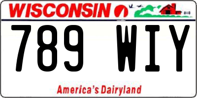WI license plate 789WIY