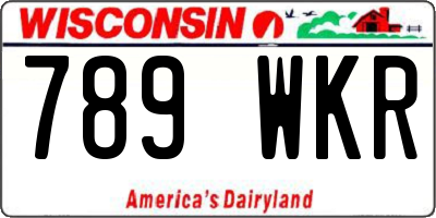 WI license plate 789WKR