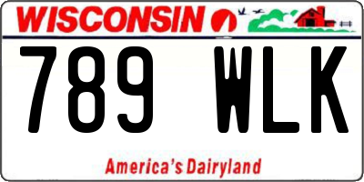 WI license plate 789WLK