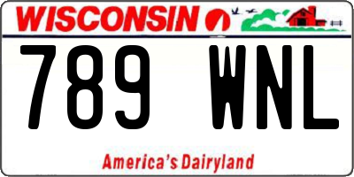 WI license plate 789WNL