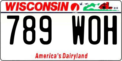 WI license plate 789WOH