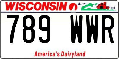 WI license plate 789WWR