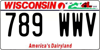 WI license plate 789WWV