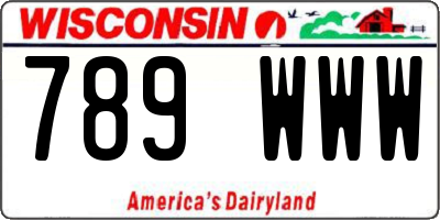 WI license plate 789WWW