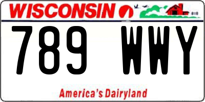 WI license plate 789WWY