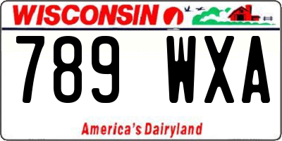 WI license plate 789WXA