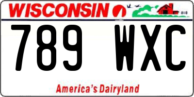 WI license plate 789WXC
