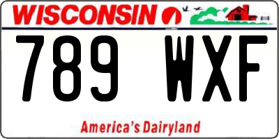 WI license plate 789WXF