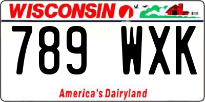 WI license plate 789WXK