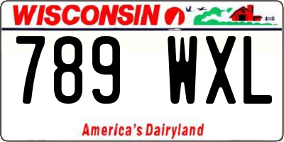 WI license plate 789WXL