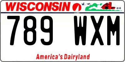 WI license plate 789WXM