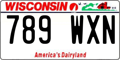 WI license plate 789WXN