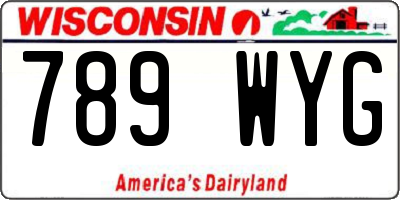 WI license plate 789WYG