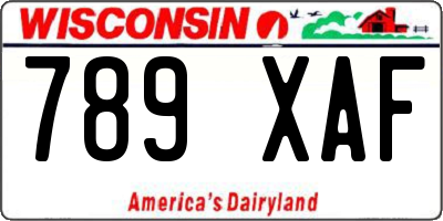 WI license plate 789XAF