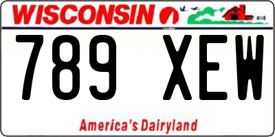 WI license plate 789XEW