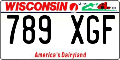 WI license plate 789XGF