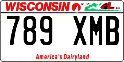 WI license plate 789XMB