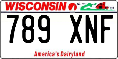 WI license plate 789XNF