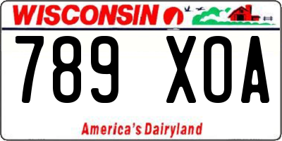 WI license plate 789XOA