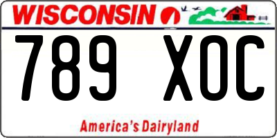 WI license plate 789XOC