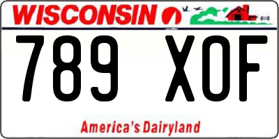 WI license plate 789XOF