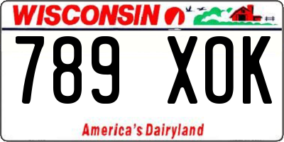 WI license plate 789XOK