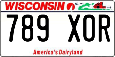 WI license plate 789XOR
