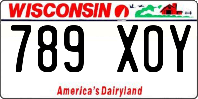 WI license plate 789XOY