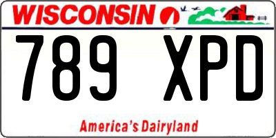 WI license plate 789XPD
