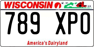WI license plate 789XPO
