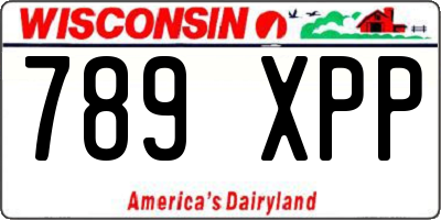 WI license plate 789XPP