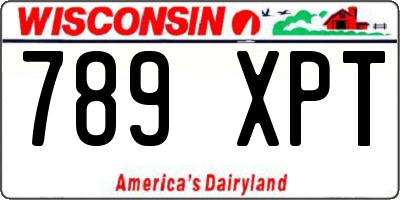 WI license plate 789XPT