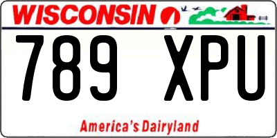 WI license plate 789XPU