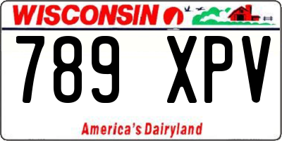 WI license plate 789XPV
