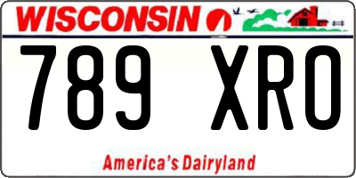 WI license plate 789XRO