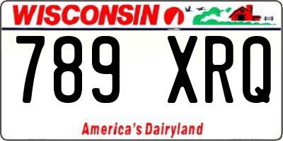 WI license plate 789XRQ