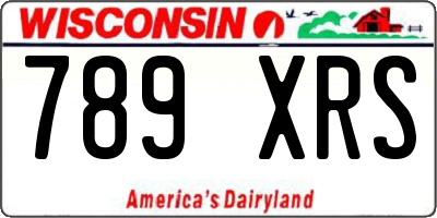 WI license plate 789XRS