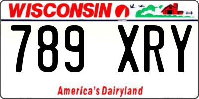 WI license plate 789XRY